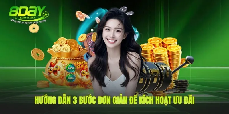 Quy trình 3 bước kích hoạt khuyến mãi 8Day nhanh chóng